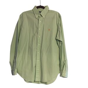 Polo Ralph Lauren Light Green Button-Down Long Sleeve Shirt Medium ( Neck‎ 16)